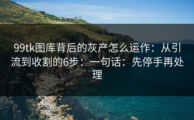 99tk图库背后的灰产怎么运作：从引流到收割的6步：一句话：先停手再处理
